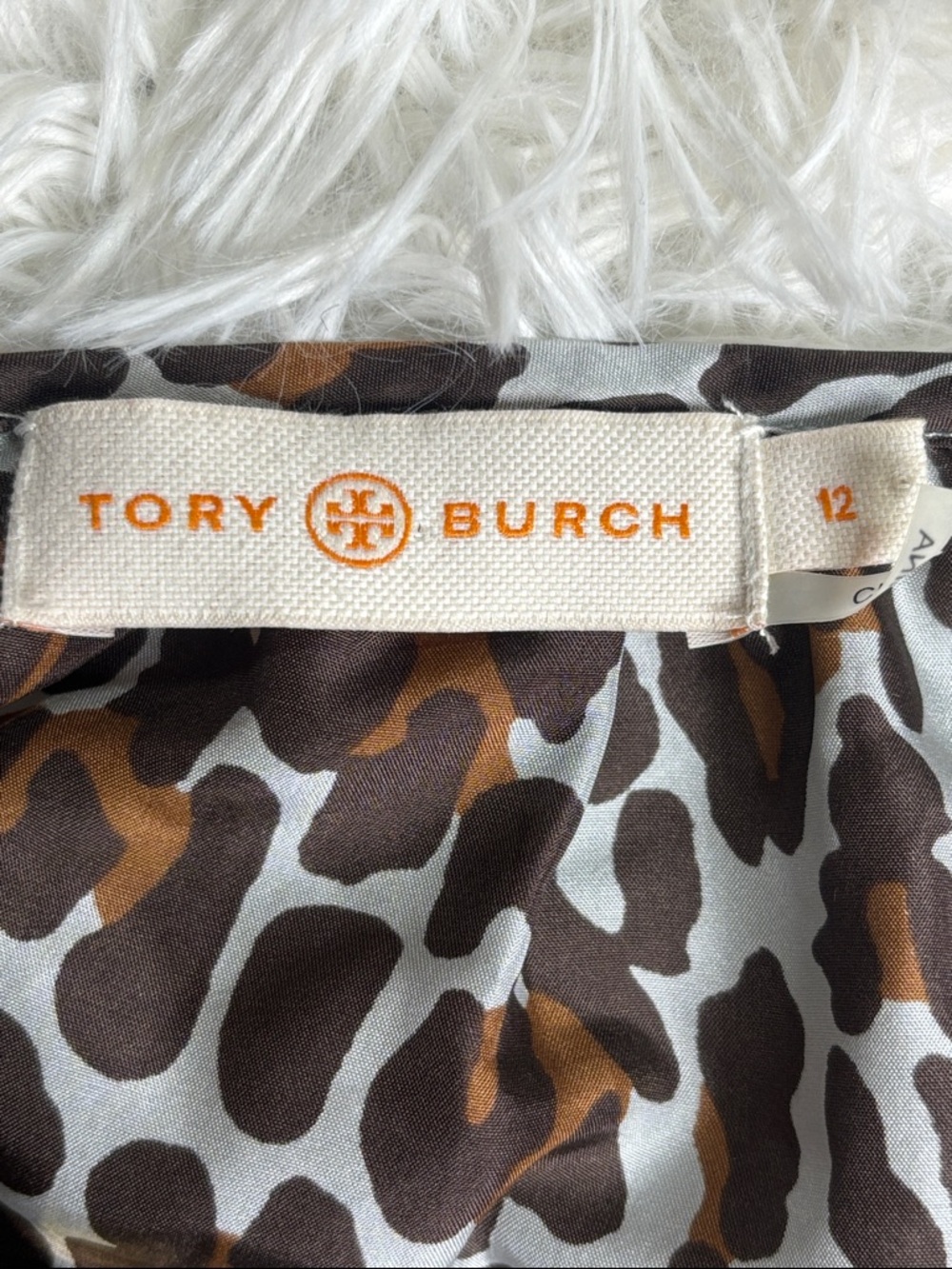 Tory Burch Brown and Cream Silk Leopard Print Peasant Blouse - Picture 3 of 9